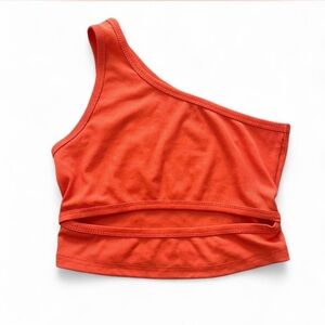 One-Shoulder Orange Top